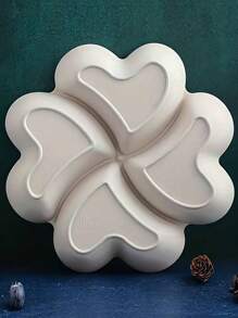 1 件圣诞花瓣白色水果盘休闲零食盒，带 4 个心形隔层，塑料糖果托盘，坚果和干果容器，适用于家庭和派对装饰，圣诞节 - 白色花瓣 - 查看 8