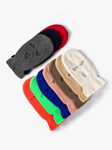 1入組女士多色保暖面罩與頸套,帽子和口罩,中性時尚針織帽 - 粉色 - 查看 8