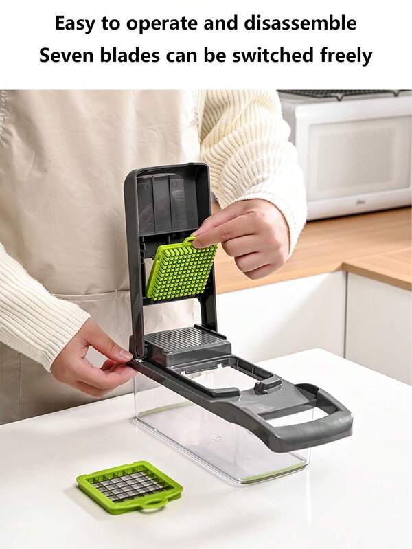 1Set Vegetable Onion Chopper, Kitchen 14 In 1 Food Chopper 8 Blades