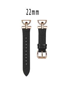 20mm/22mm金屬D形扣黑色皮革手錶帶，快速釋放表帶，適用於Samsung Galaxy Watch 6/5/4 Active2 40mm 44mm/Watch 6 Classic 43mm 47mm/Watch 5 Pro 45mm/Watch 4 42mm 46mm/Watch 3 41mm手錶