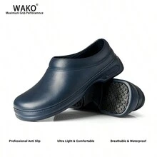 WAKO 1 Đôi Giày Đầu Bếp Chống Trượt Cho Nam & Nữ Chống Trượt Cho Dịch Vụ Thực Phẩm Nhà Hàng Đầu Bếp Nhà Bếp Giày Làm Việc Nhà Bếp Giày Đi Bộ Nhẹ Chống Nước & Dầu Bệnh Viện Bác Sĩ Giày Phẫu Thuật Khách Sạn Giày Làm Vườn Chống Thấm Nước 9031 Màu Xanh - Màu xanh lam - Xem 1