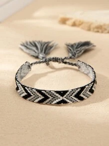 1條波西米亞風格流蘇布手鍊 - 彩色 - 查看 8