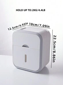 1 Stück wandmontierter grau-weißer Taschentuchbox-Halter mit Schublade, klebefrei für Badezimmer-Dekoration und Herbstdekoration