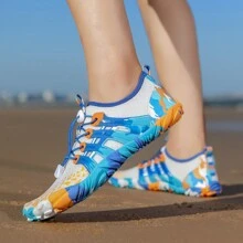 Quick-Drying Outdoor Wading Sandals For Beach, Swimming, Fitness And Yoga Swim Shoes Aqua Shoes Barefoot Shoes, Women Water Shoes - Blue and White - View 7
