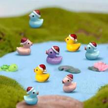 20pcs Miniature Christmas Decorations Cute Little Ducks For Party Garden Decoration, Diy Crafts, Courtyard Outdoor Decoration - Multicolor - View 1