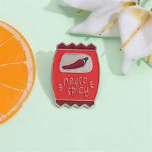 Neuro Spicy Enamel Pin For Backpack/badge/lapel/pin/brooch - Black and White - View 7