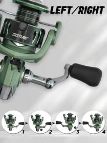 GOTURE 1 máy câu Vitality, lực kéo tối đa 13 lbs, 5+1 bạc đạn, trọng lượng nhẹ, siêu mượt và mạnh mẽ, núm xoay bằng cao su mềm, phù hợp cho cả nước ngọt và nước mặn, dòng 1000, 2000, 3000, 4000 - xanh quân đội - Xem 5