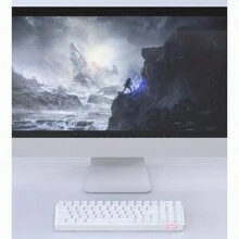 Ajazz Ak692 69鍵遊戲機械鍵槃無線三模辦公電競專用打字棕色開關白色(白光) - 白色 - 查看 7