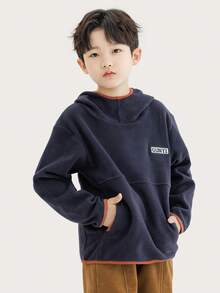 Áo Len Con Trai Khối Màu Lá thư - Màu xanh hải quân - Xem 4