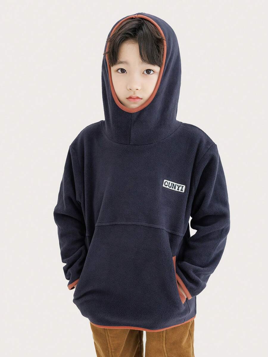 Áo Len Con Trai Khối Màu Lá thư - Màu xanh hải quân - Xem 1