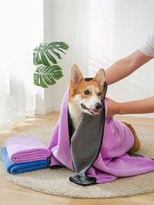 1pc Random Color Pet Towel For Dog And Cat For Shower - Multicolor - View 9