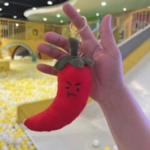 Internet Celebrity Style Creative Vegetables & Daring Food Shaped Plush Keychain Doll For Decoration And Accessory - Red - View 1