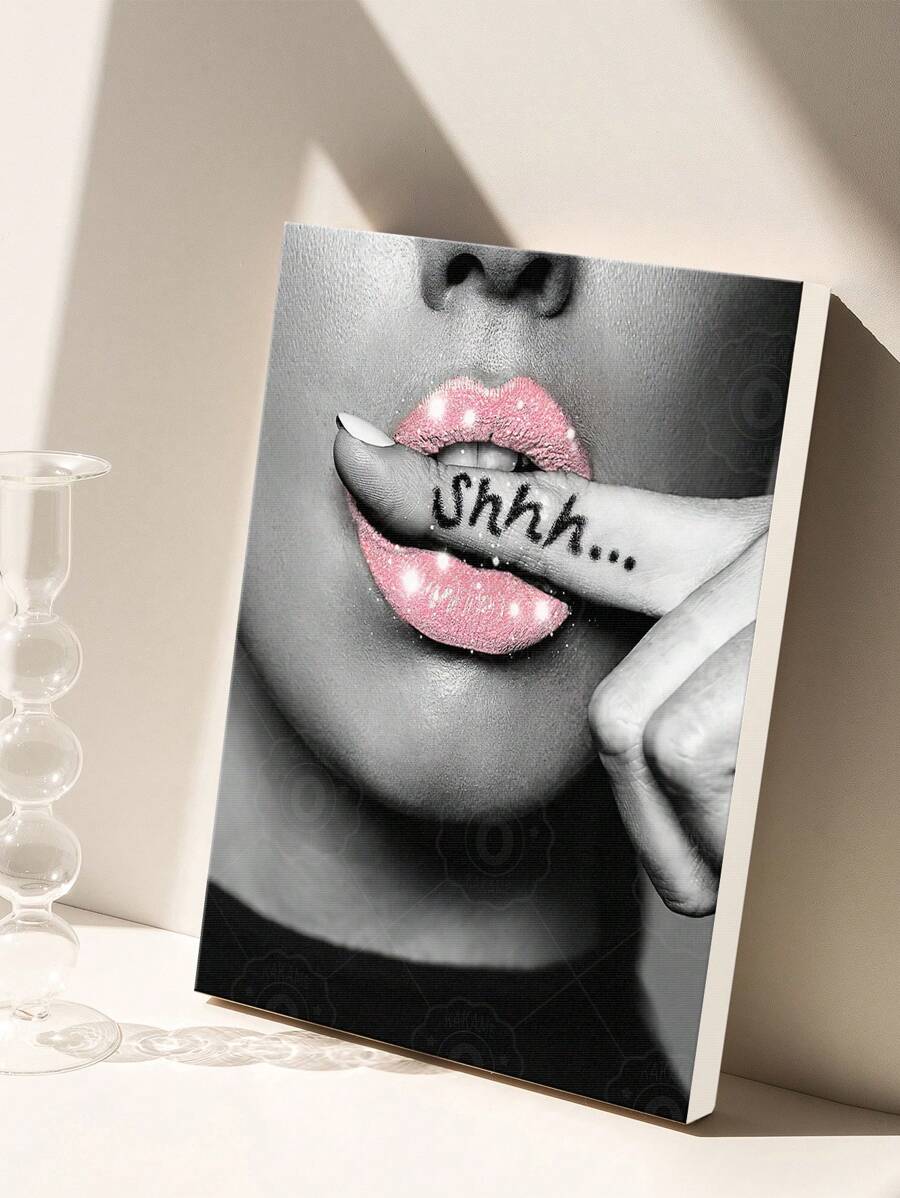 1 Pc Black and Pink Fashion Sparkling Women Wall Art Prints Modern