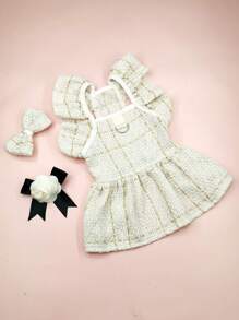 1pc Plaid Pattern Woolen Pet Skirt - Multicolor - View 4