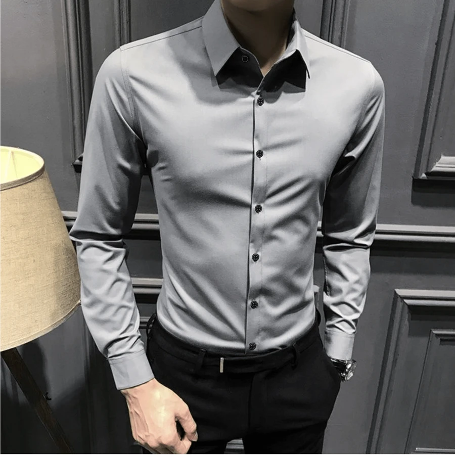 Men Shirts - 淺灰色 - 查看 1