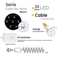 Snowflake LED Light Series Decorative Series With Transparent Cable 4 Meters Snowflake LED Light Strip Garland - White - View 4