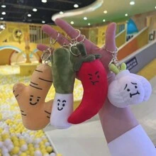 Internet Celebrity Style Creative Vegetables & Daring Food Shaped Plush Keychain Doll For Decoration And Accessory - Red - View 2