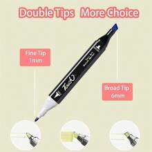 Juego De 48 Marcadores De Dibujo Permanentes De Doble Punta Con Tinta A Base De Alcohol, Para Pintar Y Elaborar Manualidades Para Niños, Incluye Una Caja De Almacenamiento Portátil - 48 colores - Ver 4