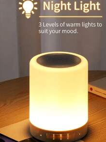 Lámpara LED de noche, Altavoz Bluetooth inalámbrico,Portátil Smart Touch Control Lámpara de Mesita de Noche - Multicolor - Ver 3