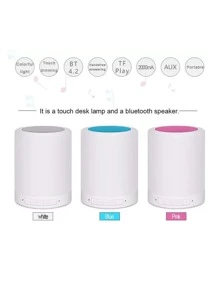 Lámpara LED de noche, Altavoz Bluetooth inalámbrico,Portátil Smart Touch Control Lámpara de Mesita de Noche - Multicolor - Ver 4