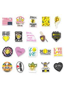 50入組壘球貼紙壘球配件禮物,壘球禮物適用於女孩/男孩,壘球物品,女孩/男孩壘球禮物,頭盔獎貼花