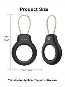 1pc Apple Airtag Protective Case, Airtag Lock Box With Keychain, Keyring, Keychain Pendant - White - View 8