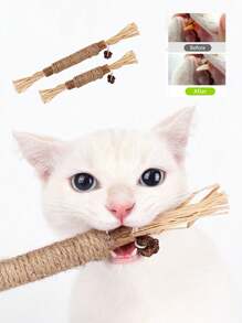 1pc Cat Toys Silvervine Chew Stick Pet Snacks Sticks Natural Stuff With Catnip For Kitten Cats Cleaning Teeth Cat Accessories - Multicolor - View 1