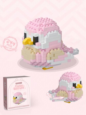 Red/Pink/Purple/BlueCreative Bird Building Blocks, Diy Assembly, Suitable For Home Decoration Room Decoration