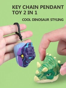 1入組套，男孩女孩恐龍玩具車，鑰匙扣，書包掛件，聖誕樹掛件，卡通侏羅紀霸王龍，三角龍，迅猛龍，甲龍，棘龍，食肉牛龍掛件，玩具掛件，鑰匙扣掛件，室內外，恐龍玩具最有趣精美兒童節日禮物，完美節日禮物 - 彩色 - 查看 9