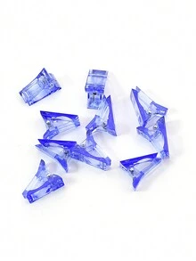 10入組藍色美甲延伸凝膠塑料模具夾,美甲加強模板工具,快速建構指甲形狀 - 藍色 - 查看 3