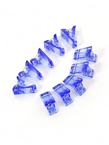 10入組藍色美甲延伸凝膠塑料模具夾,美甲加強模板工具,快速建構指甲形狀 - 藍色 - 查看 5