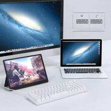 AJAZZ AK692 69鍵遊戲機械鍵盤無線三模辦公室電子競技專用打字白色（白光） - 白色 - 查看 5