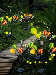 2 件太陽能庭院燈、搖擺戶外太陽能熱氣球裝飾燈、戶外太陽能熱氣球 Led 燈、高功率、防水公園樁景觀燈、太陽能戶外草坪燈、露營派對景觀燈花園小徑人行道夜間景觀裝飾