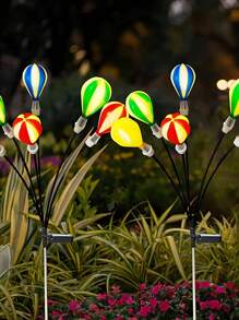 2 件太陽能庭院燈、搖擺戶外太陽能熱氣球裝飾燈、戶外太陽能熱氣球 Led 燈、高功率、防水公園樁景觀燈、太陽能戶外草坪燈、露營派對景觀燈花園小徑人行道夜間景觀裝飾