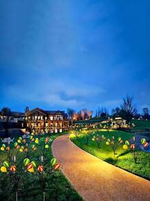 2 件太陽能庭院燈、搖擺戶外太陽能熱氣球裝飾燈、戶外太陽能熱氣球 Led 燈、高功率、防水公園樁景觀燈、太陽能戶外草坪燈、露營派對景觀燈花園小徑人行道夜間景觀裝飾