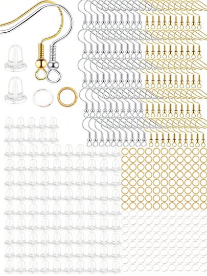 400 piezas / Set casual de acero inoxidable DIY Pendientes Accesorio para mujeres para la fabricación de joyas de bricolaje