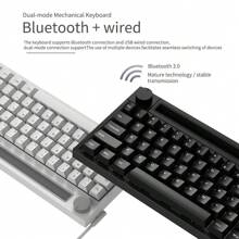 AJAZZ K620T wireless mechanical keyboard dual-mode hot gaming office 4400mAh large capacity battery long-lasting blue switch black - Black - View 5
