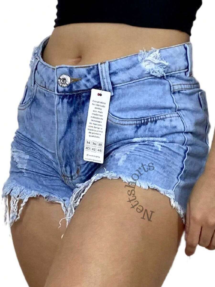 Women Denim Shorts - Màu xanh lam - Xem 1