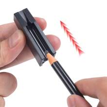 3 件裝黑色卷筆刀、卷筆刀輔助工具、繡花線、眉筆、木質眉筆、初學者鴨嘴形卷筆刀架 - 黑色 - 查看 6