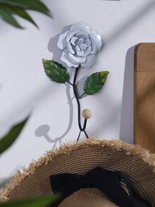 1個裝飾牆掛鉤,掛衣帽鑰匙毛巾花卉點綴鐵造掛鈎,老式掛鉤家居客廳門口裝飾用品 - 彩色 - 查看 5