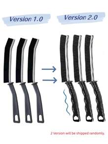 1入組/3入組間隙清潔刷工具，浴室縫隙刷，墊縫潔淨刷，硬毛刷 - 黑色 - 查看 4