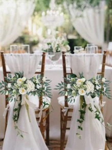 Faux Flower Swag Set Of 2 For Wedding Welcome Signs Floral Decorations And Wedding Reception Ceremony Signs Bridal Shower Centerpieces Decor,Wedding Arch Flowers Wedding Flowers Swag For Wedding Background Decoration,Chair Back Decoration Valentine'S Day Mother'S Day Gift