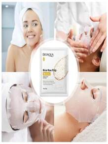 Kit Facial Serum Arroz Acido hialuronico Bioaqua + Mascarilla Facial Arroz White Rice Aclarante Arrugas Acne - Unitalla - Ver 2