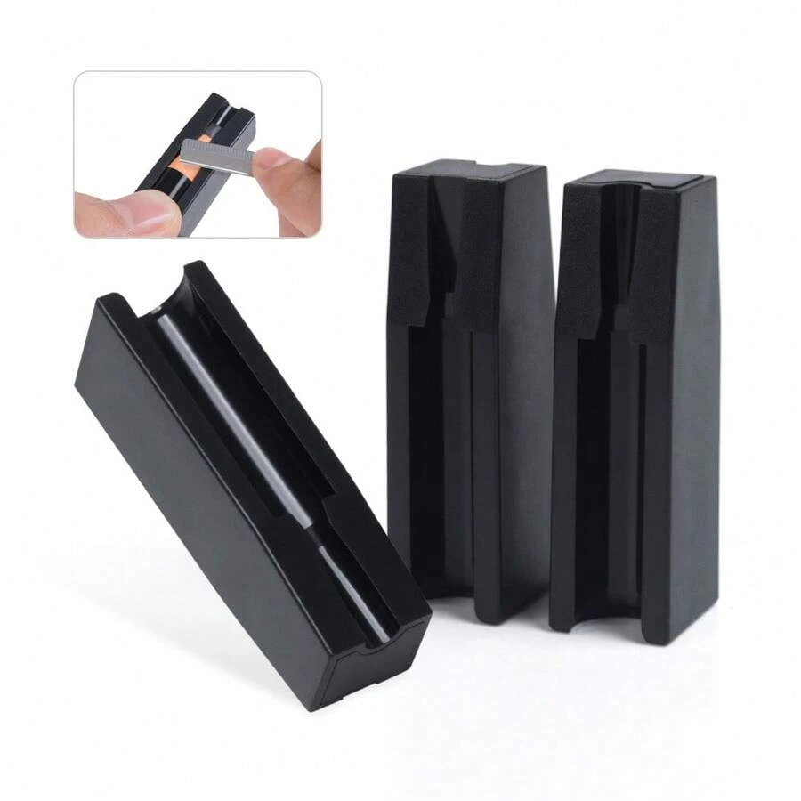 3 件裝黑色卷筆刀、卷筆刀輔助工具、繡花線、眉筆、木質眉筆、初學者鴨嘴形卷筆刀架 - 黑色 - 查看 1