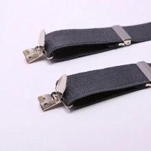 1pc Solid Color Adjustable Suspender For Men, Suitable For Daily Wear - Dark Grey - View 5