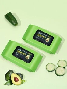 酪梨卸妝濕紙巾,深層清潔臉部、嘴唇和眼睛一次性卸妝墊