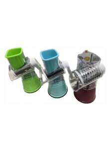 Picadora de Verduras, Cortador de Verduras Multifuncional, Corte en Bruto, Corte , Corte en Rodajas, Juego de Cortador de Verduras para Zanahoria, Patata, Nueces, Fruta y Ensalada - Rojo - Ver 3