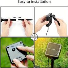 1入組472in 100led太陽能燈串室外防水24v插頭花園樹裝飾彩色燈 - 彩色 - 查看 7