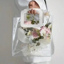 1pc Thickened Transparent Pvc Gift Bag Wedding Favor Candy Box Handbag - Multicolor - View 7