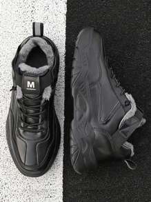 【熱門推薦】男士保暖絨毛運動休閒鞋,防水防滑,適用於戶外步行、旅行和工作,適用於冬季